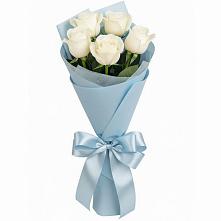 Букет 5 Белых роз Проуд #REPLACE_PRED# Греческом