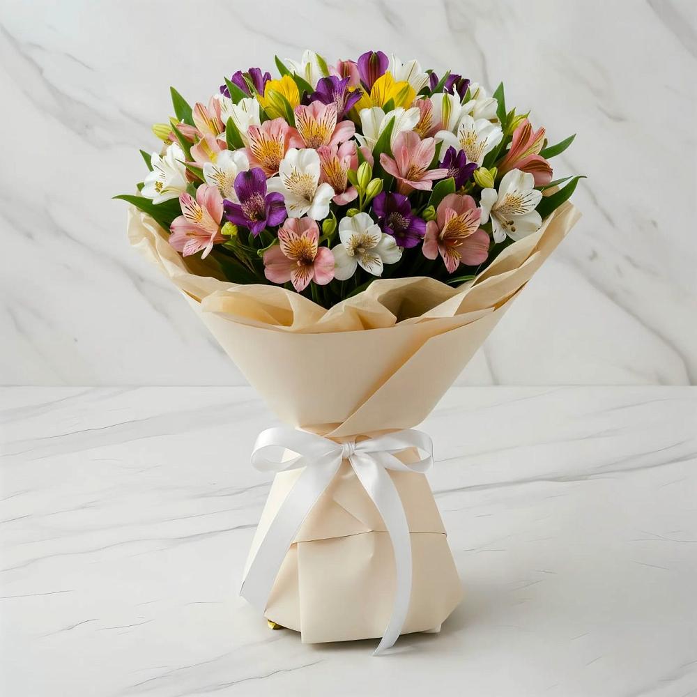 Букет цветов из: Альстромерии в Греческом