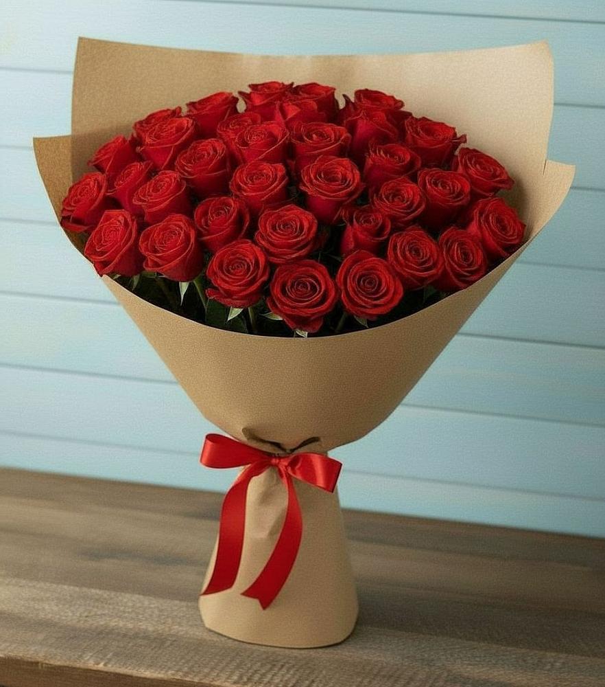 Букет Красные розы Милано в Греческом