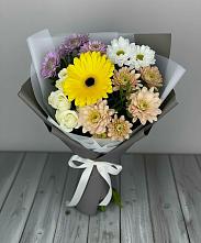 Букет цветов из:  Розы, Герберы и Хризантемы #REPLACE_PRED# Греческом