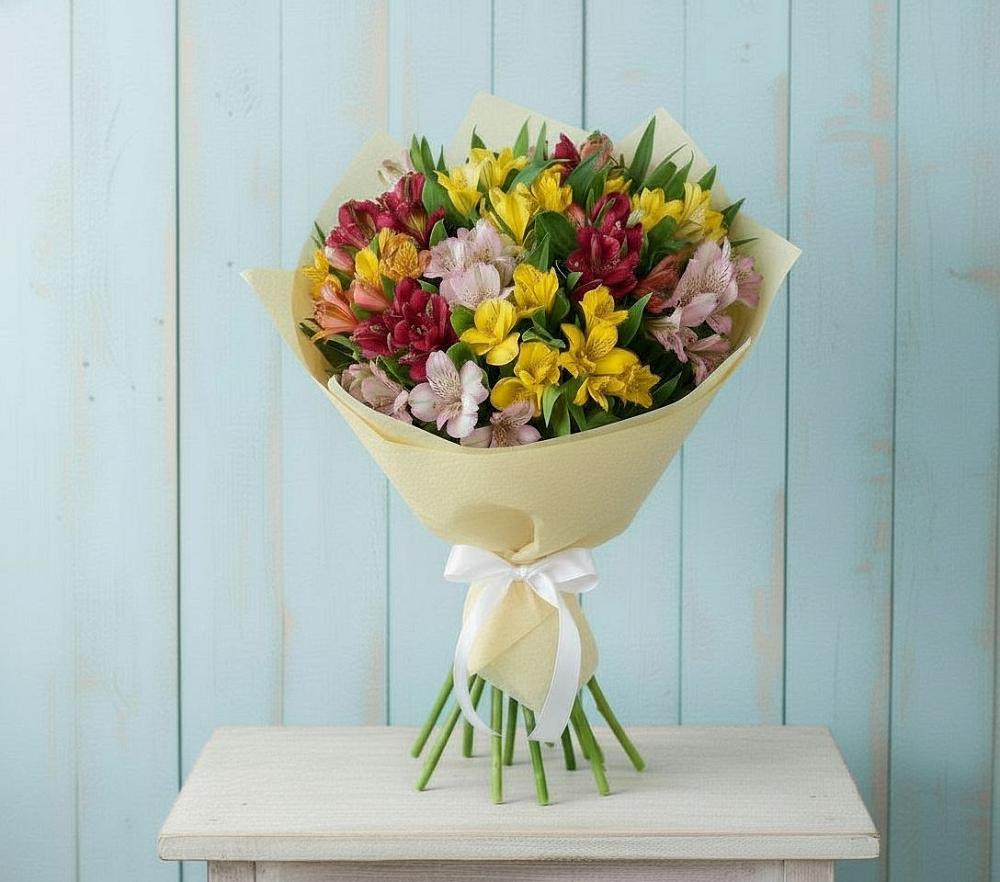Букет цветов из: Альстромерии в Греческом